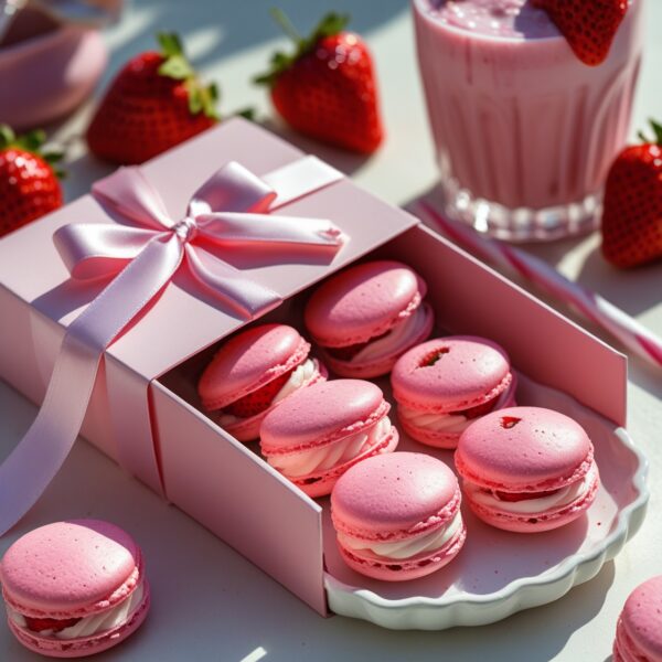 Strawberry Macaroons (Box of 12) - Image 2